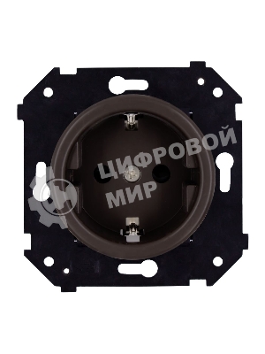 Розетка с/з (скрытый монтаж) Bironi Шедель Бриз коричневый матовый