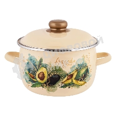 Кастрюля Appetite 1MC201P Avocado с крышкой, сферическая эмалированная 4 л