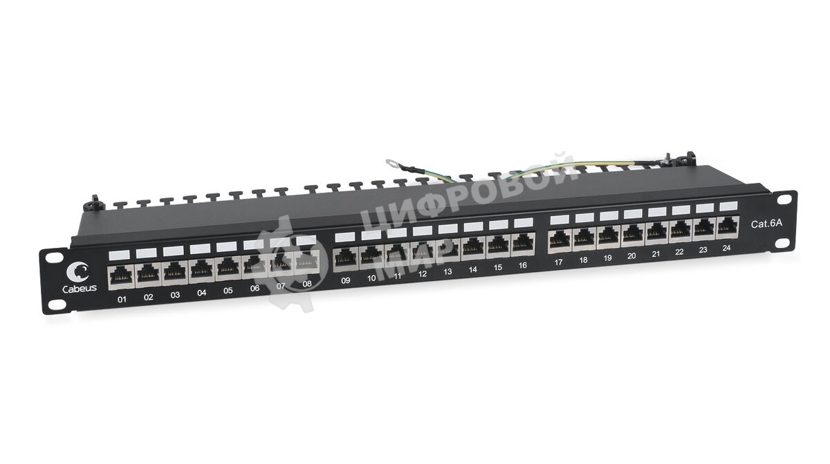 Патч-панель Cabeus PL-24-Cat.6A-SH-Dual 19