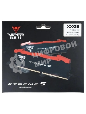 Оперативная память Patriot Viper Xtreme 5, DDR5, 32GB (2x16GB), 8200MHz, CL38, DIMM, с радиаторами, черный