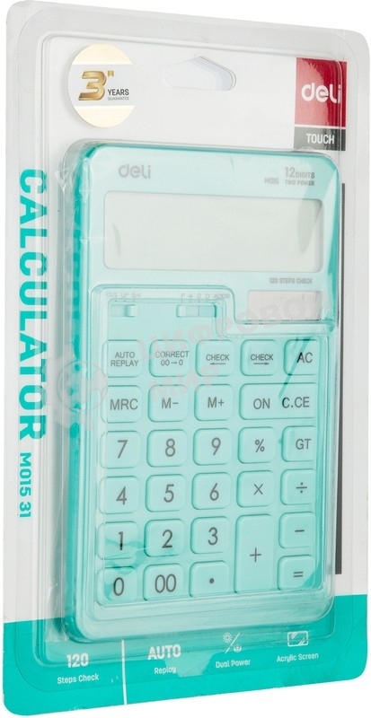 Калькулятор настольный Deli Touch EM01531 голубой 12-разр.