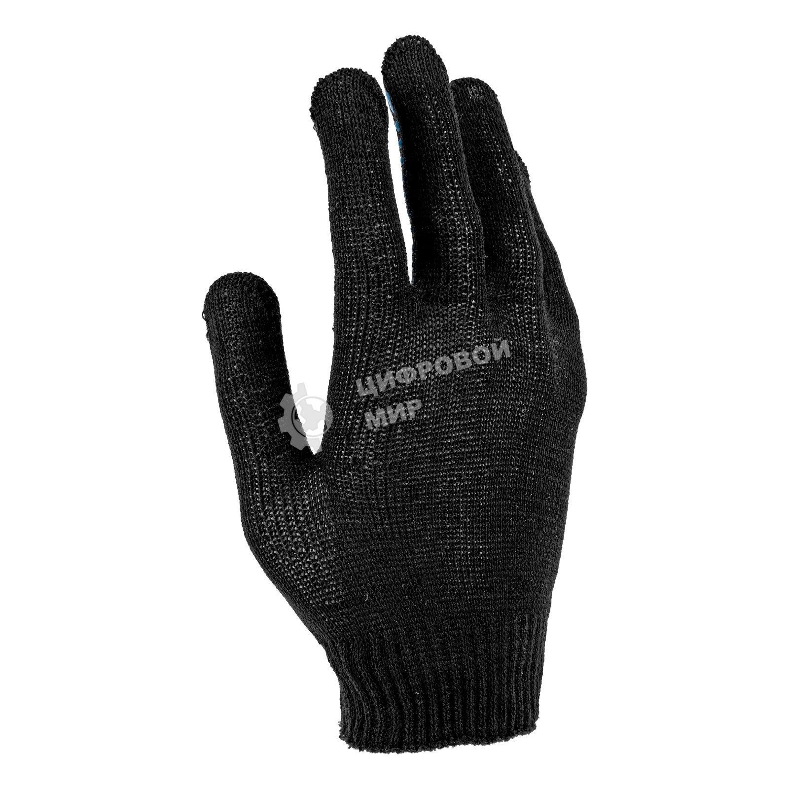 Перчатки трикотажные Сибртех х/б, 200 пар,  ПВХ точка, 3 нити, 10 класс