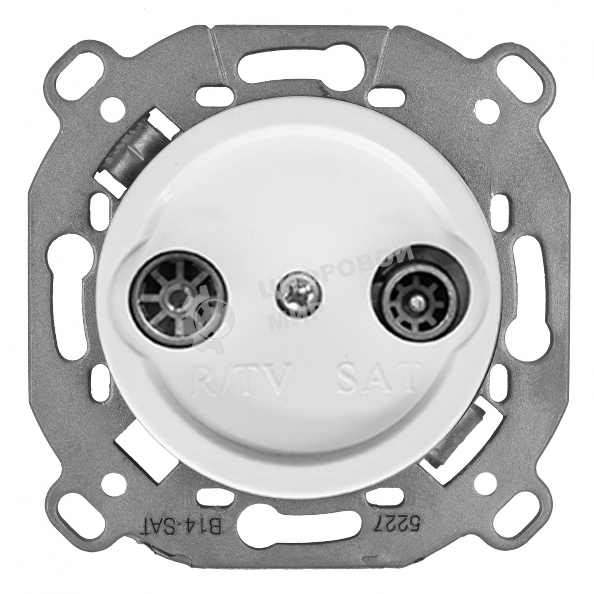 Розетка Bironi TV/R-SAT оконечная (скрытый монтаж) Шедель Бриз белый матовый