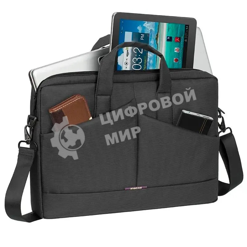 Сумка для ноутбука 15,6” Riva Case 8731 серый, полиэстер