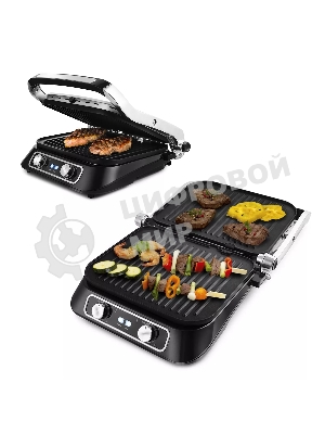 Гриль электрический KITFORT KT-1652 черный/серый, 2100 Вт