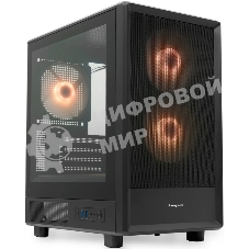 Компьютерный корпус HSPD M310, Mesh Mini-tower, черный, TG, 0.4 SPCC, 3x120мм ARGb mATX, mITX 180/280/160мм 1x2.5