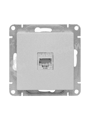 Механизм розетки RJ45 (cat5) EKF UP1-SOA-RJ45-5 алюминий Эпика