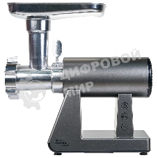 Мясорубка электрическая OASIS MG-DM1 серый, 2500 Вт, 1.5 кг/мин, реверс, защита от перегрузки, металлический лоток, насадки - 8