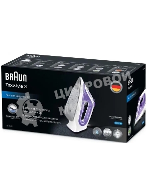 Утюг Braun SI3042VI фиолетовый/белый, 2350 Вт, 45 г/мин, 160 г/мин, 270 мл