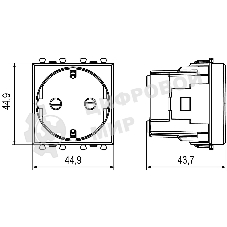 Розетка DKC Avanti 4404002 1-м 2 модуля, 