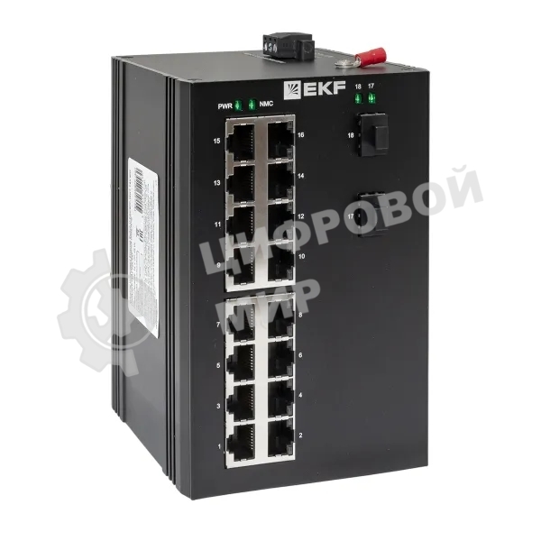 Коммутатор EKF TSX-U-2GX/SFP-16GT, 16×1 Гбит/с + 2×1 Гбит/с SFP, неуправляемый