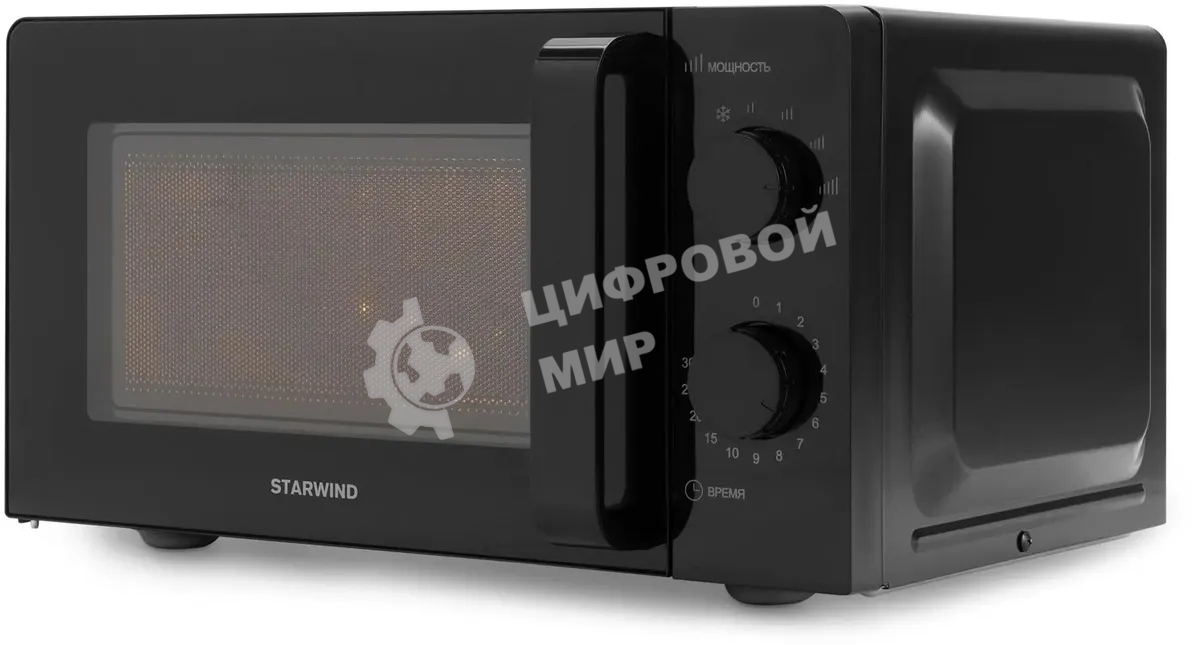Микроволновая печь Starwind SMW4520 черный, 20 л, 700 Вт, пеключатели - поворотный механизм