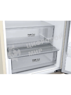 Холодильник LG GC-B459AEMW бежевый двухкамерный 234/110л морозилка снизу, No Frost
