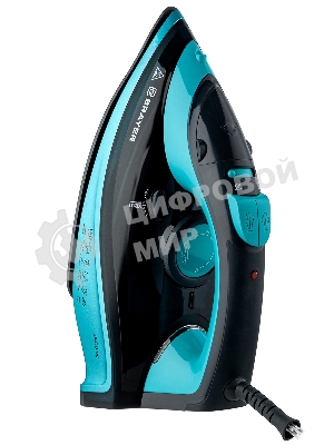 Утюг BRAYER BR4019 голубой/черный, 2400 Вт, 25 г/мин, 140 г/мин, 320 мл