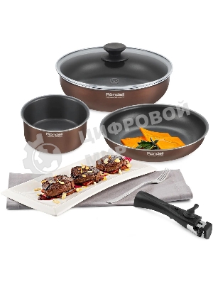 Набор посуды Rondell Kortado RDA-1788 3 предм. (сковорода 24х5 см, сковорода 28х5,5 см, съемная ручка)