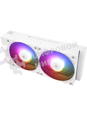 Водяное охлаждение для процессора Thermalright Grand Vision 240 (240mm, LED, White, ARGB/Fans: 2x120mm, 80.45CFM, 29.4dBA, 2150RPM/Pump height 72.5mm, 6400RPM, Rad thickness 27mm/S: 1700, 1200, 1851, 115X, 2011, 2066, AM5, AM4)