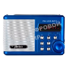 Радиоприемник Perfeo мини-аудио Sound Ranger, FM MP3 USB microSD In/Out ридер, BL-5C 1000mAh, синий (PF-SV922BLU)