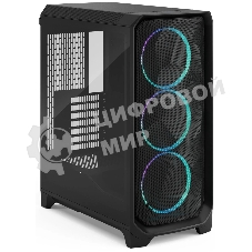 Корпус Fractal Design Meshify 3 Black RGB TG Light Tint, Midi-Tower, чёрный, 3 x 140 мм