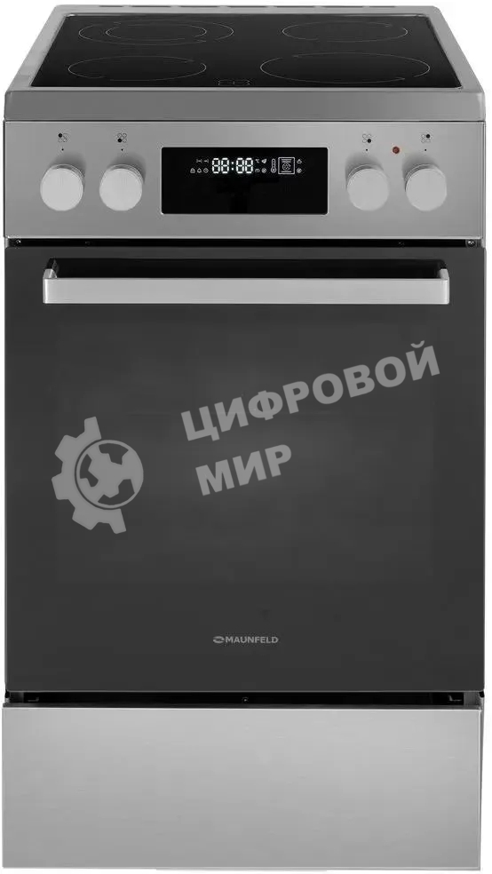 Плита электрическая Maunfeld MEC511CS09TD серебристый, конфорок 4 шт, духовка 59 л, 50 см x 85 см x 60 см