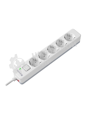 Удлинитель с сетевым фильтром Defender DFS 133, белый, 5 розеток, 3 м.