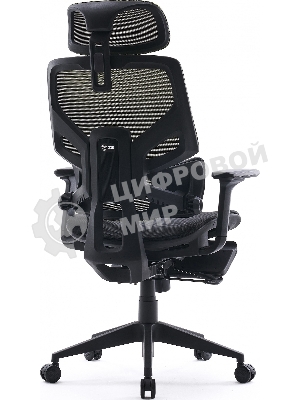 Кресло Cactus CS-CHR-MC01-LGNBK салатовый, сетка, подголовник, подставка для ног