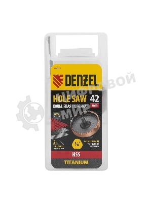 Коронка по металлу Denzel HSS, 42 мм, нитридтитановое покрытие