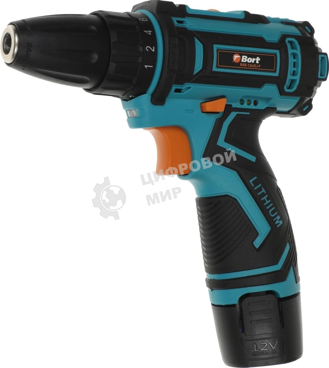 Дрель-шуруповерт Bort BAB-12x2Li-F, Аккумуляторная, 12В, 1 АКБ