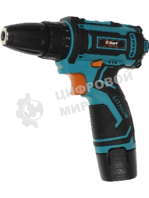 Дрель-шуруповерт Bort BAB-12x2Li-F, 12 В, 1,5 Ач, 36 Нм, щеточный