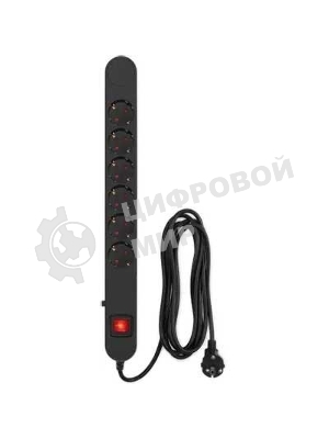 Сетевой фильтр Ippon NF-EU-3-10 3 м, 6 розеток, черный, коробка
