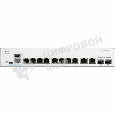 Коммутатор Cisco C1300-8T-E-2G, 8×1 Гбит/с + 2×1 Гбит/с Combo (RJ45/SFP), управляемый