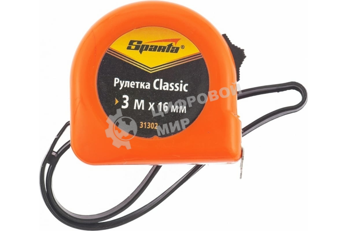 Рулетка Sparta Classic, 3 м х 16 мм, пластиковый корпус
