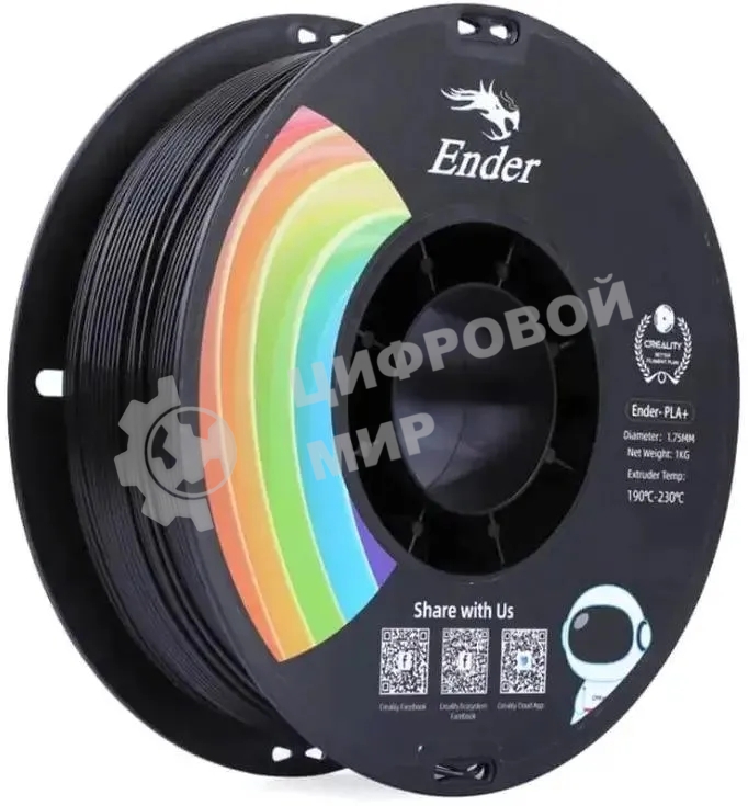 Пластик для принтера 3D Creality 3301010306 PLA d1.75мм 1кг 1цв. черный
