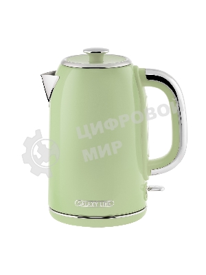 Чайник электрический Galaxy Line GL 0344, райская олива, металл, 2200 Вт, 1.7 л