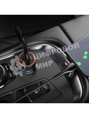 Автомобильная зарядка HOCO Z46 Blue shield, 1xUSB, 18W, серый металлик