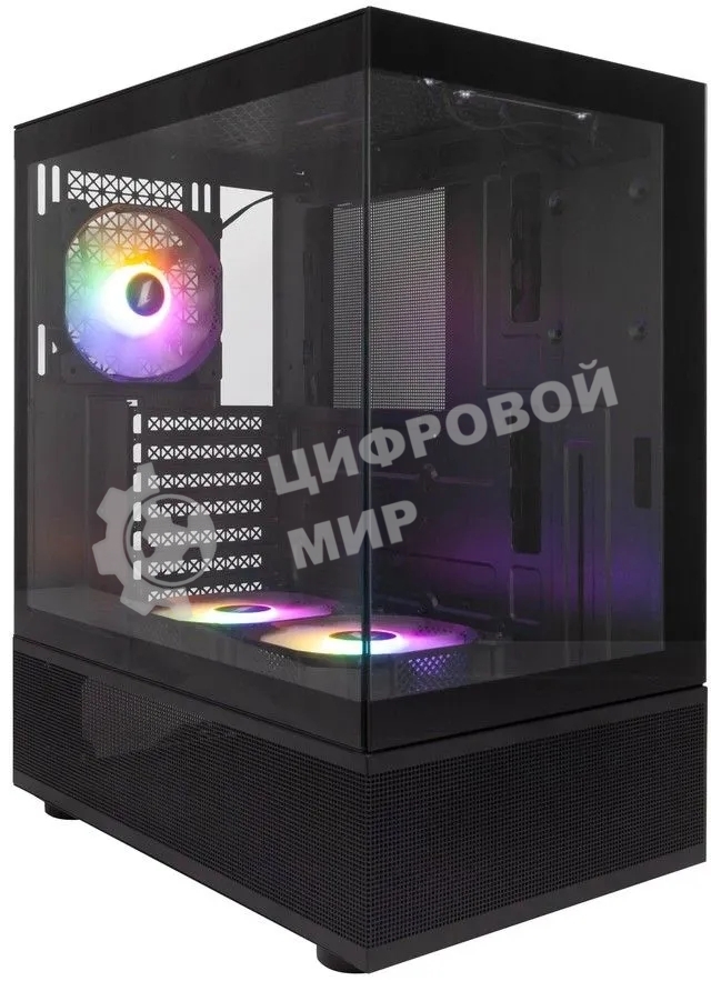 Компьютерный корпус 1STPLAYER MIKU Mi7-A черный ATX 3x120мм LED fans Mi7-A-BK-2F1R-1F1