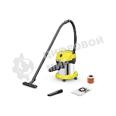 Строительный пылесос Karcher WD 3 S V-15/4/20 1000Вт (уборка: сухая) желтый
