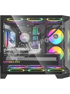 Компьютерный корпус AeroCool/Formula Crystal Z6M Floe черный без БП mATX 4x120мм 2xUSB3.0 audio bott PSU