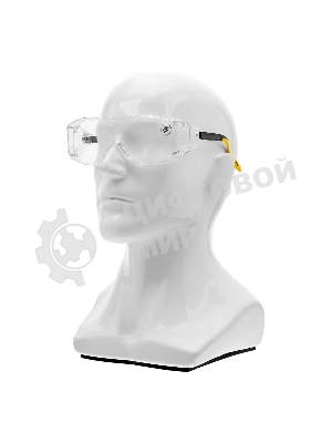 Очки защитные Denzel открытые, поликарбонатные, увеличенная прозрачная линза, регулируемые дужки