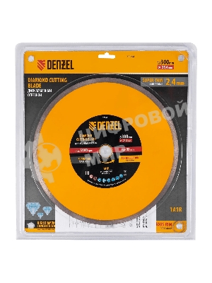 Диск алмазный сплошной Denzel супертонкий, 300 х 25,4 мм, горячее прессование, мокрое резание