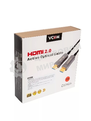 Активный оптический кабель HDMI 19M/M,ver. 2.0, 4K@60 Hz 20m VCOM
