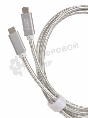 Кабель USB 3.1 Type Cm -- Cm IC 5А 10Gbs длина 1M, Telecom TC420S серебряный