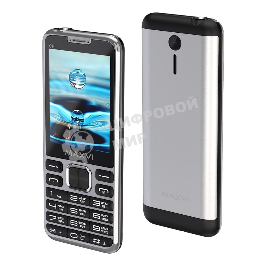 Мобильный телефон Maxvi X10i серебристый металлик