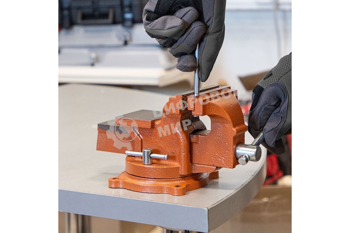 Тиски слесарные Sparta 100мм поворотные с наковальней