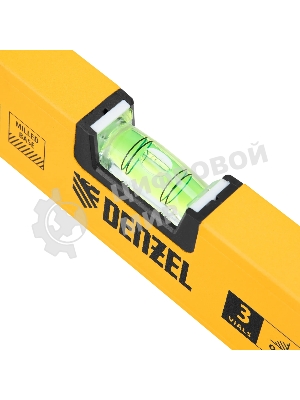 Уровень алюминиевый Denzel, магнит., фрезерованный, 3 глазка (1 зеркал.), 0,5 мм/м, 1000 мм