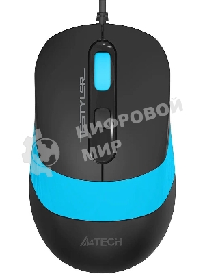 Комплект клавиатура+мышь A4Tech FStyler F1010 проводной, USB, 1600 DPI, чёрный/синий