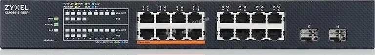 Коммутатор Zyxel NebulaFlex XMG1915-18EP-EU0101F 16x2.5Gbит/с 2SFP+ 8PoE++ 180W управляемый