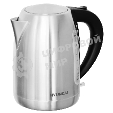 Чайник электрический Hyundai HYK-S2014 1.7 л, 2000 Вт, серебристый/черный (корпус: нержавеющая сталь)