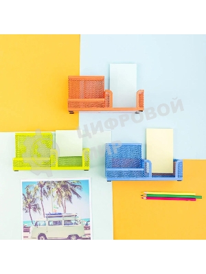 Подставка Deli E9154 3 отделения для письменных принадлежностей, 80x80x90мм, ассорти, металл, сетка