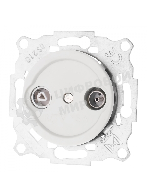 Розетка Bironi TV/R-SAT оконечная (скрытый монтаж) Шедель Бриз белый матовый