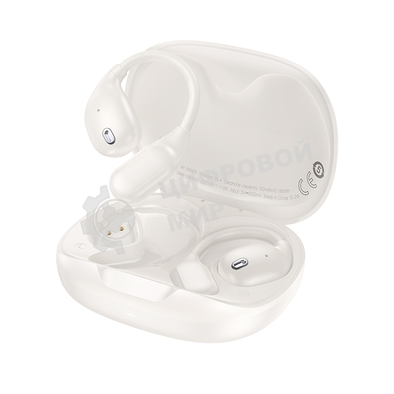 Наушники TWS Borofone BW66 Milky белый, вкладыши, Bluetooth, до 4 ч